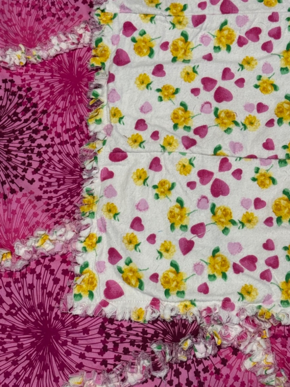 Handmade Child/Baby Pink Rag Quilt - Picture 4 of 4